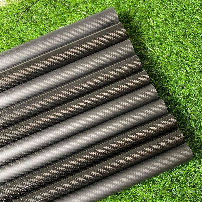 Pipa Carbon / carbon pipe Impor OD 34 Tebal 2 mm Panjang 1 Meter Glossy