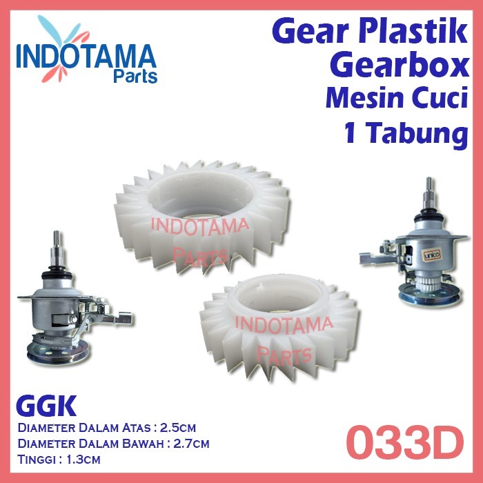 Plastik gear gearbox mesin cuci 1 tabung G-033D