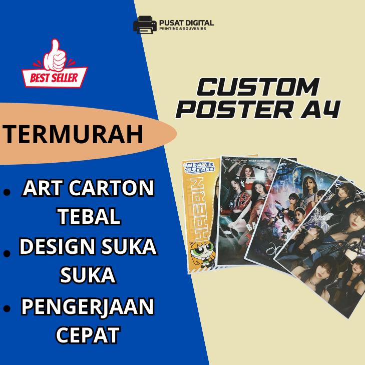Cetak Poster Custom Ukuran A4 - Poster dinding - Gambar Idol KPop  Cetak Poster ukuran A4 Custom