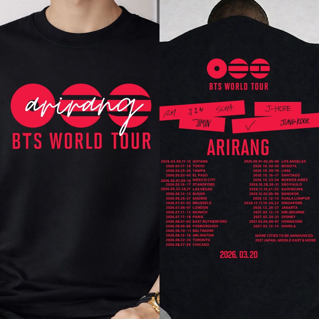 Kaos Arirang BTS - BTS World Tour Arirang TShirt - Unisex BTS Army Merch