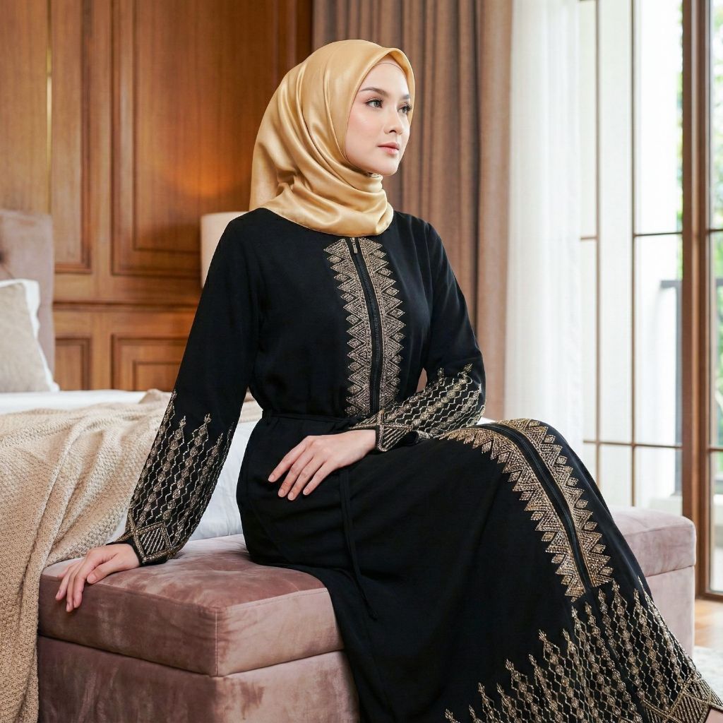 Gamis Abaya Hitam Manik Elegan Nyaman Versatil Gamis Kekinian Model Modern
