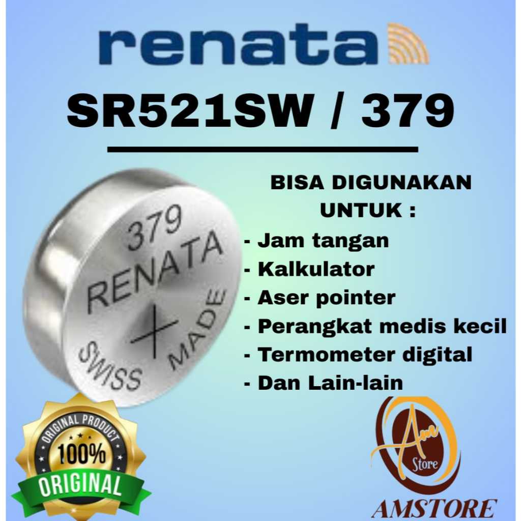 Baterai Renata SR521SW Renata 379 Renata 521SW Original Satuan