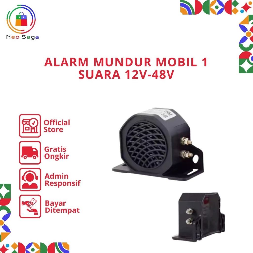 Alarm Mundur Mobil 1 Suara Back Horn/Klakson Mundur Truck & Bus 12V-48V (NEOSAGA)