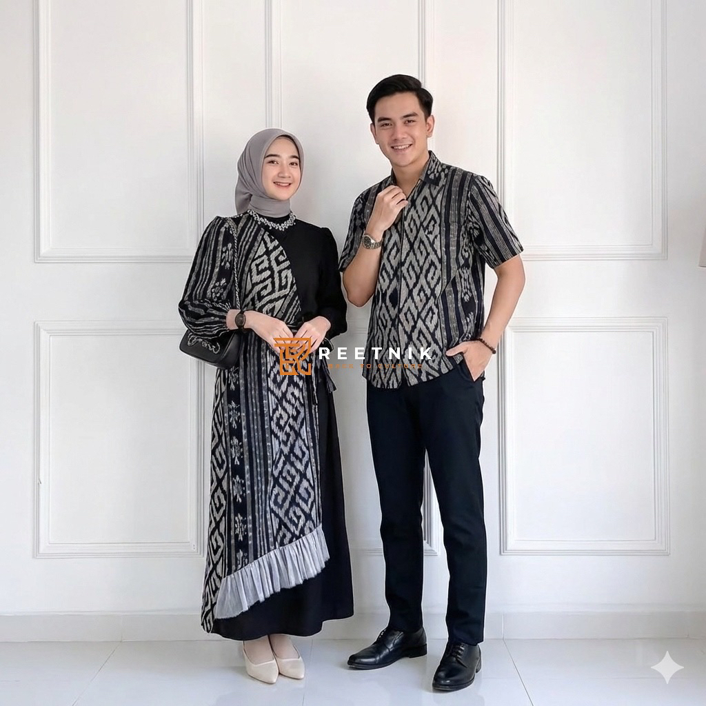 DRESS TENUN TORAJA GAMIS TENUN ETNIK BAJU MUSLIM TENUN