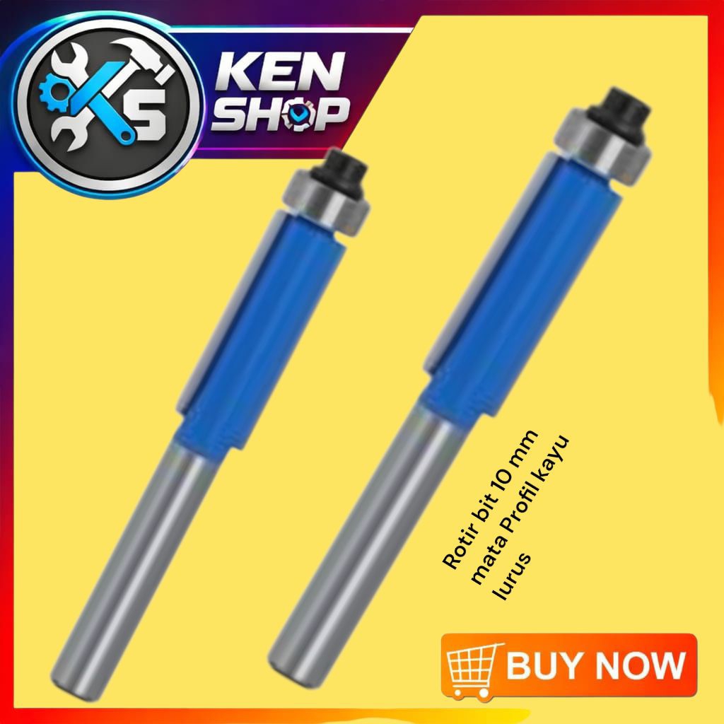 Router Bit Bearing 10 mm Mata Profil Kayu Lurus untuk Pekerjaan Kayu Profesional
