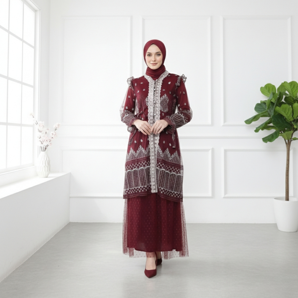Kondangan Outfit Wanita Elegan | Baju Kondangan Elegan | Gamis Aurora Lunnabby