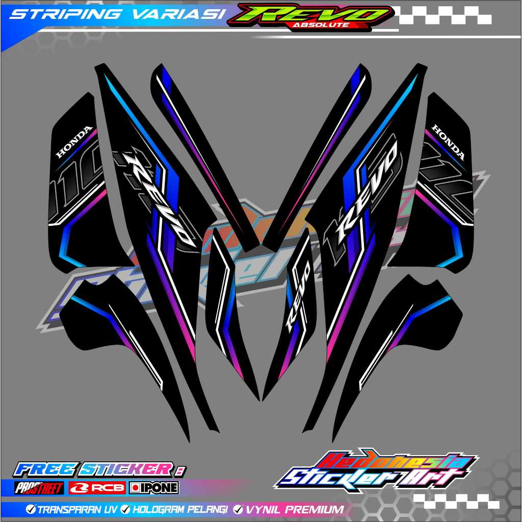 STRIPING VARIASI HONDA REVO ABSOLUTE / STICKER LIST VARIASI MOTOR REVO ABSOLUTE