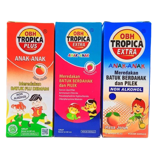 OBH TROPICA (EXTRA DAN PLUS SIRUP 60ML) - MEREDAKAN DEMAM, BATUK BERDAHAK DAN PILEK