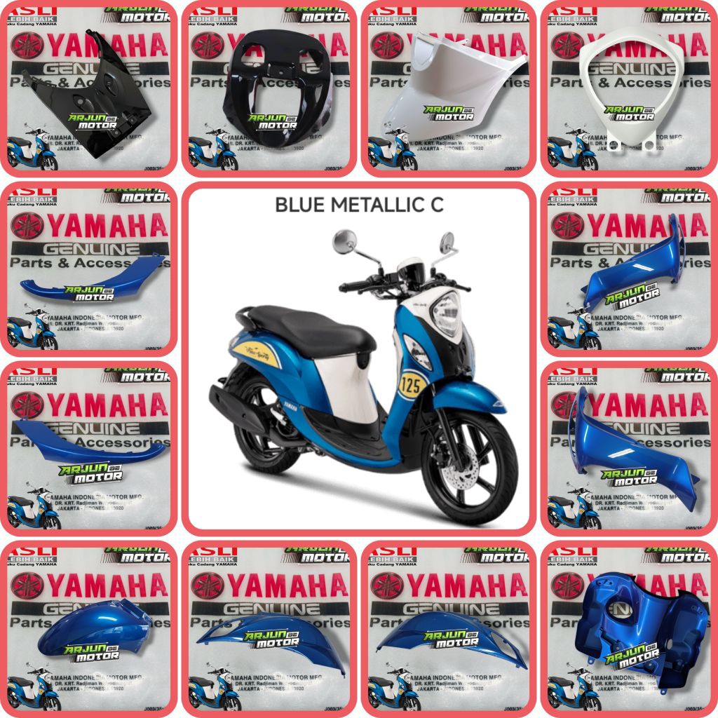 COVER BODY BODI HALUS FINO 125 WARNA BIRU METALLIC ORIGINAL YAMAHA