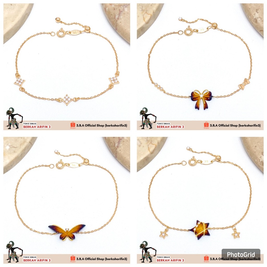 berkaharifin3-Gelang Serut Nori Variasi By UBS Gold 8K