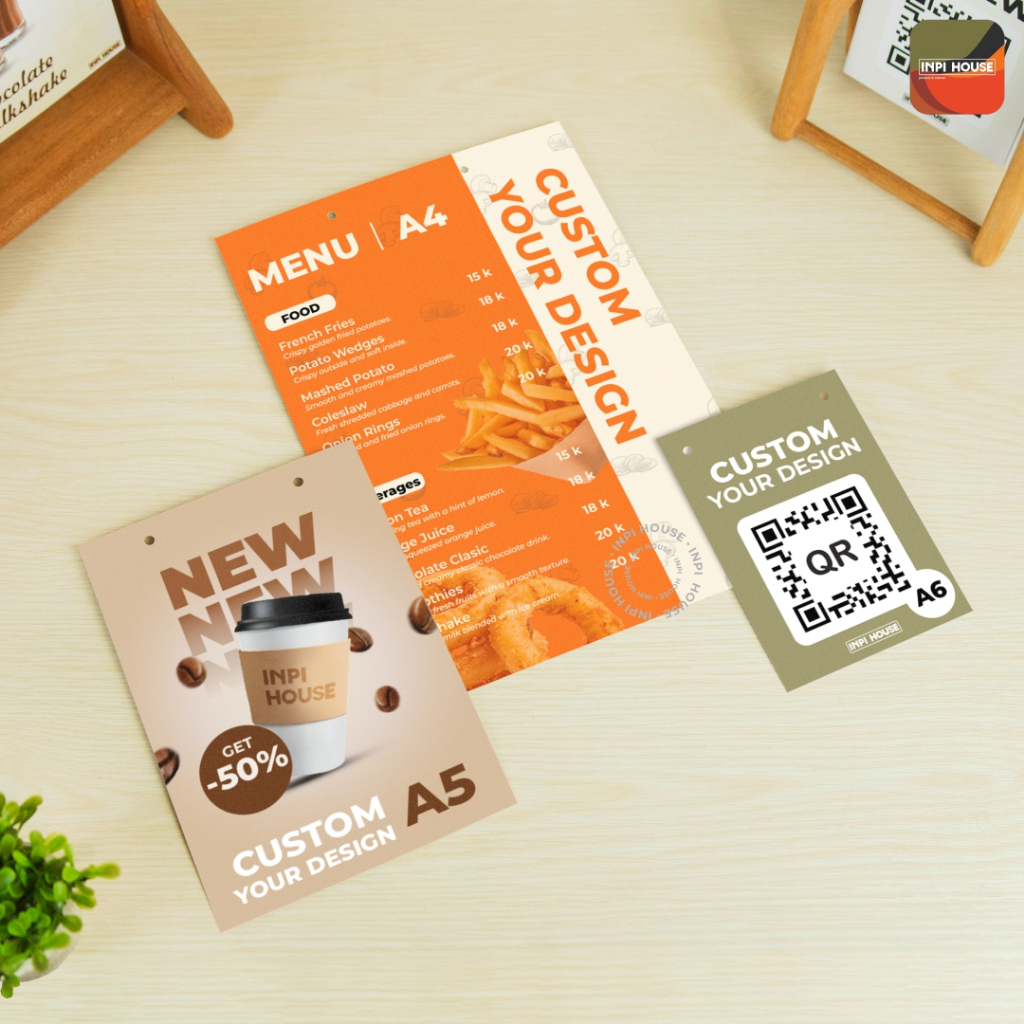 Cetak Daftar Menu QR Cafe Art Paper Laminasi Doff - INPI HOUSE