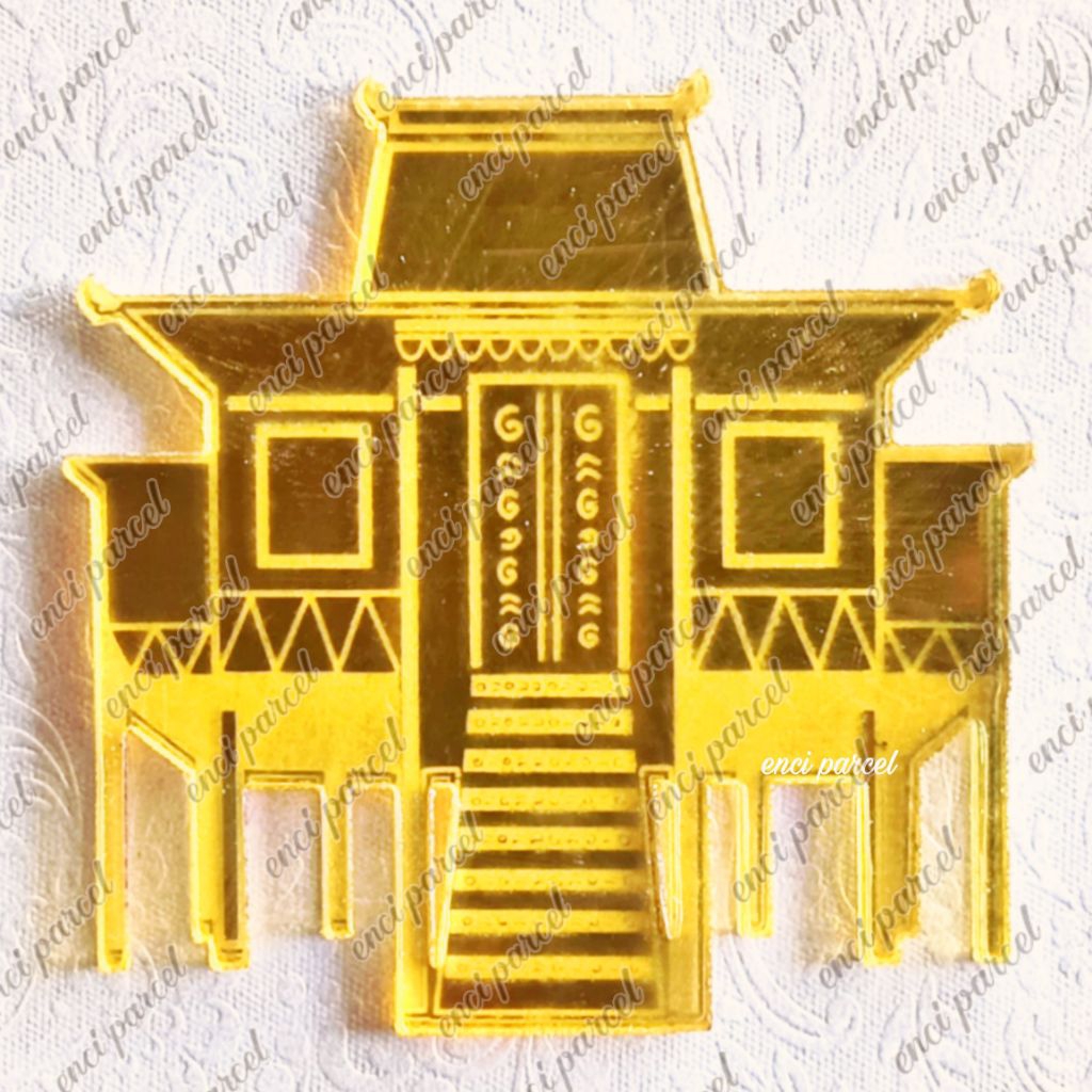 model A logo rumah adat banjar bubungan tinggi baanjung kalimantan selatan kalsel dekorasi miniatur 