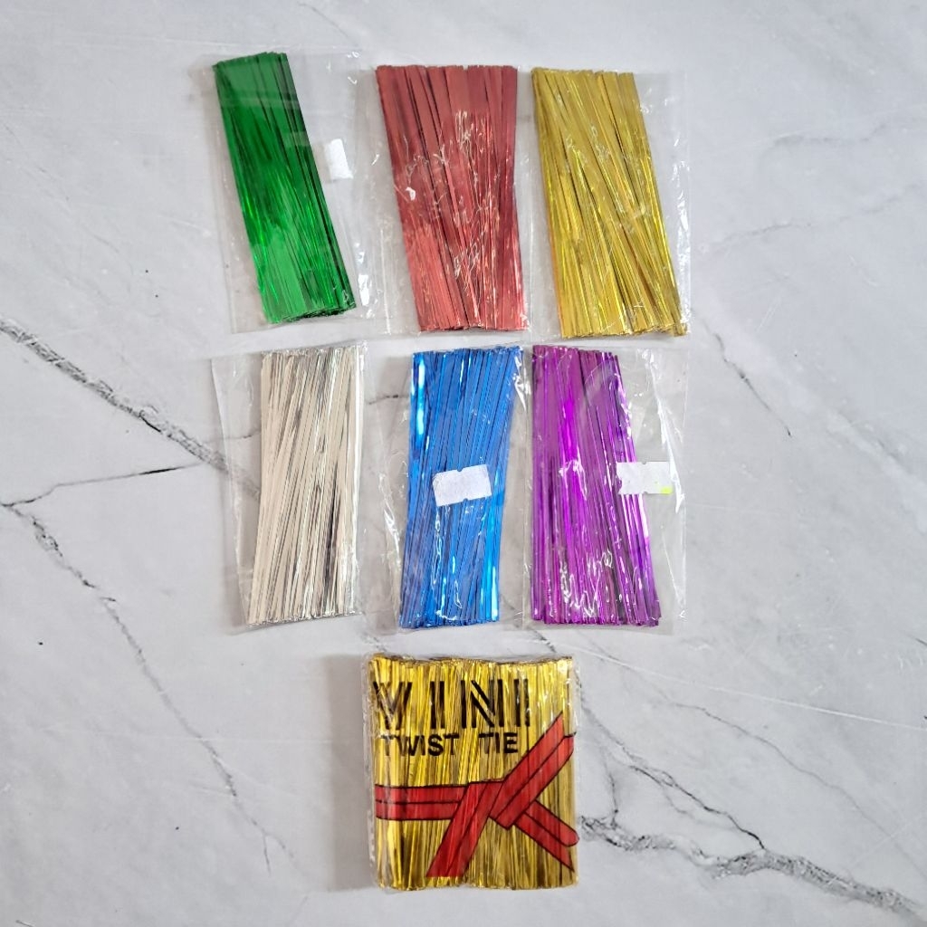 Twist tie pita kawat warna panjang 10cm & 8cm