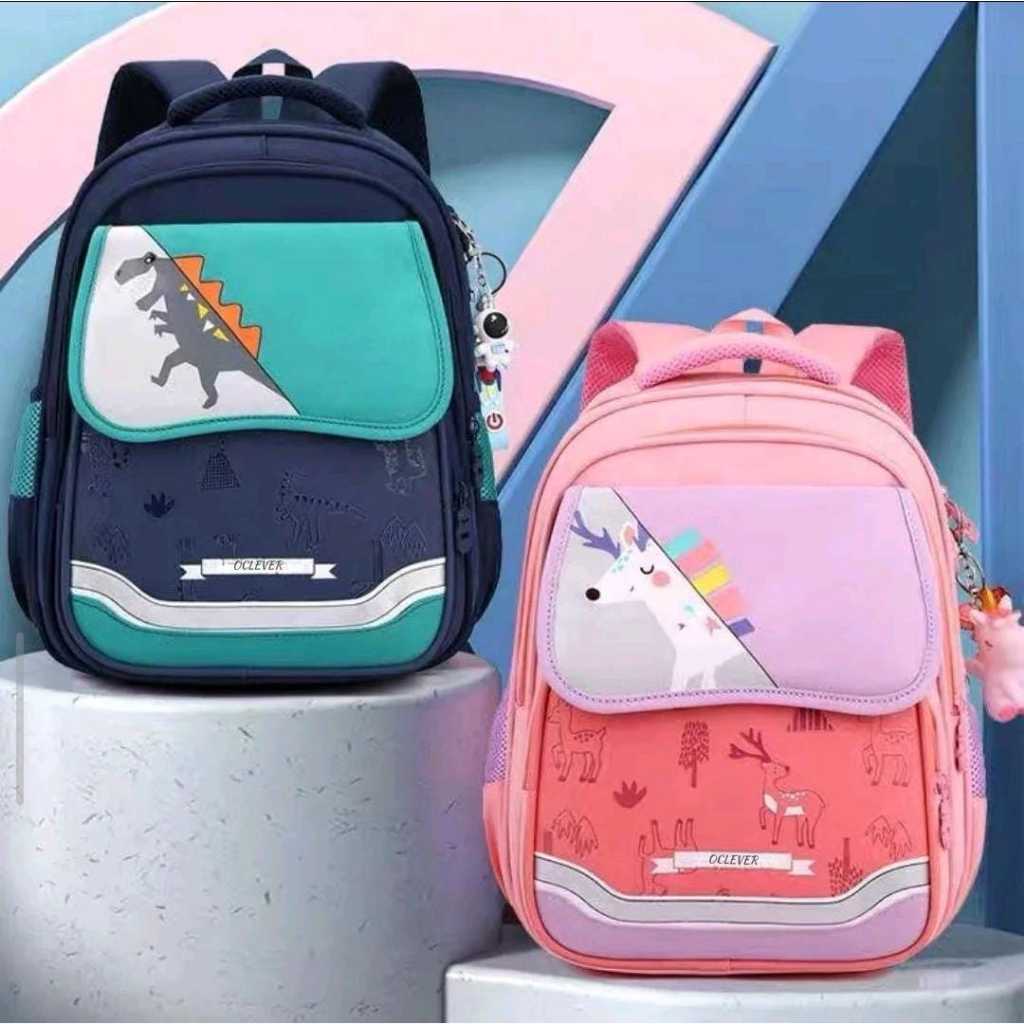 510# Tas Ransel Sekolah Anak Unicorn Dinosaurus Tas Sekolah Kapasitas Besar Bahan Kain Oxford