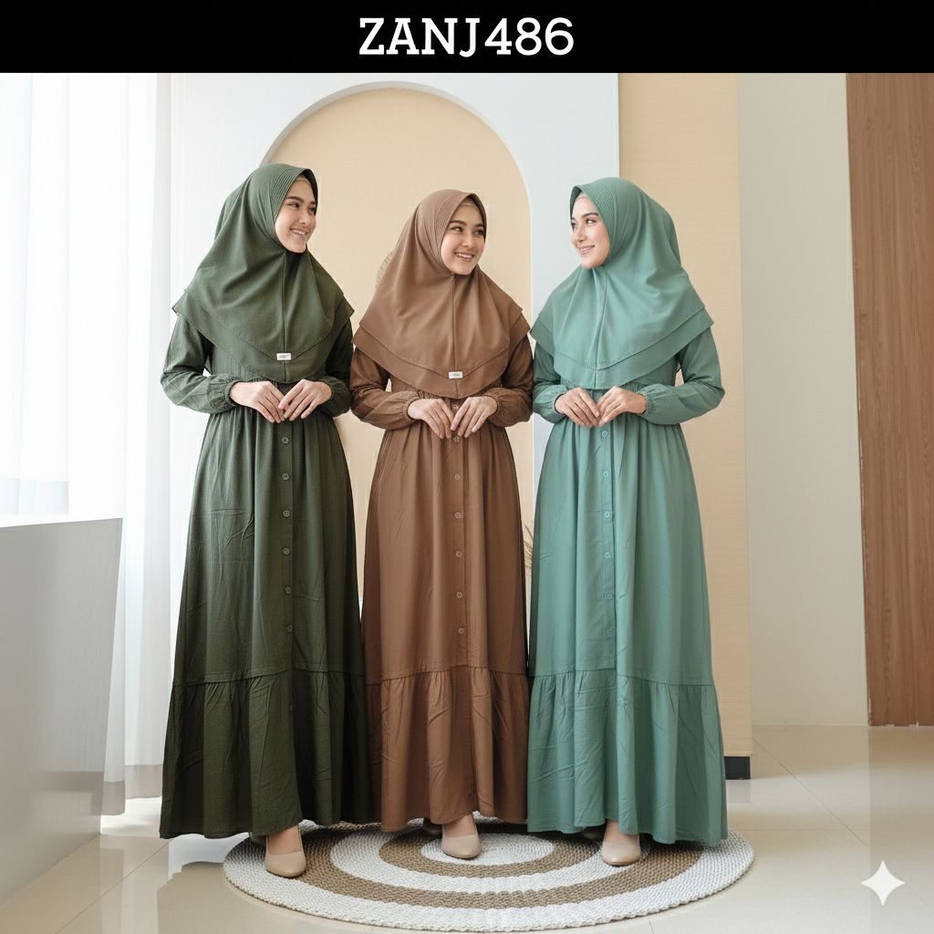 Gamis Rayon casual By Zavier Halis Fashion Kode ZANJ486 ZANJ487