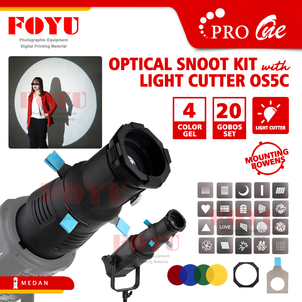 Optical Snoot Kit With Light Cutter Pemotong Cahaya Projector Proyektor Bentuk Self Studio Gobos Gob