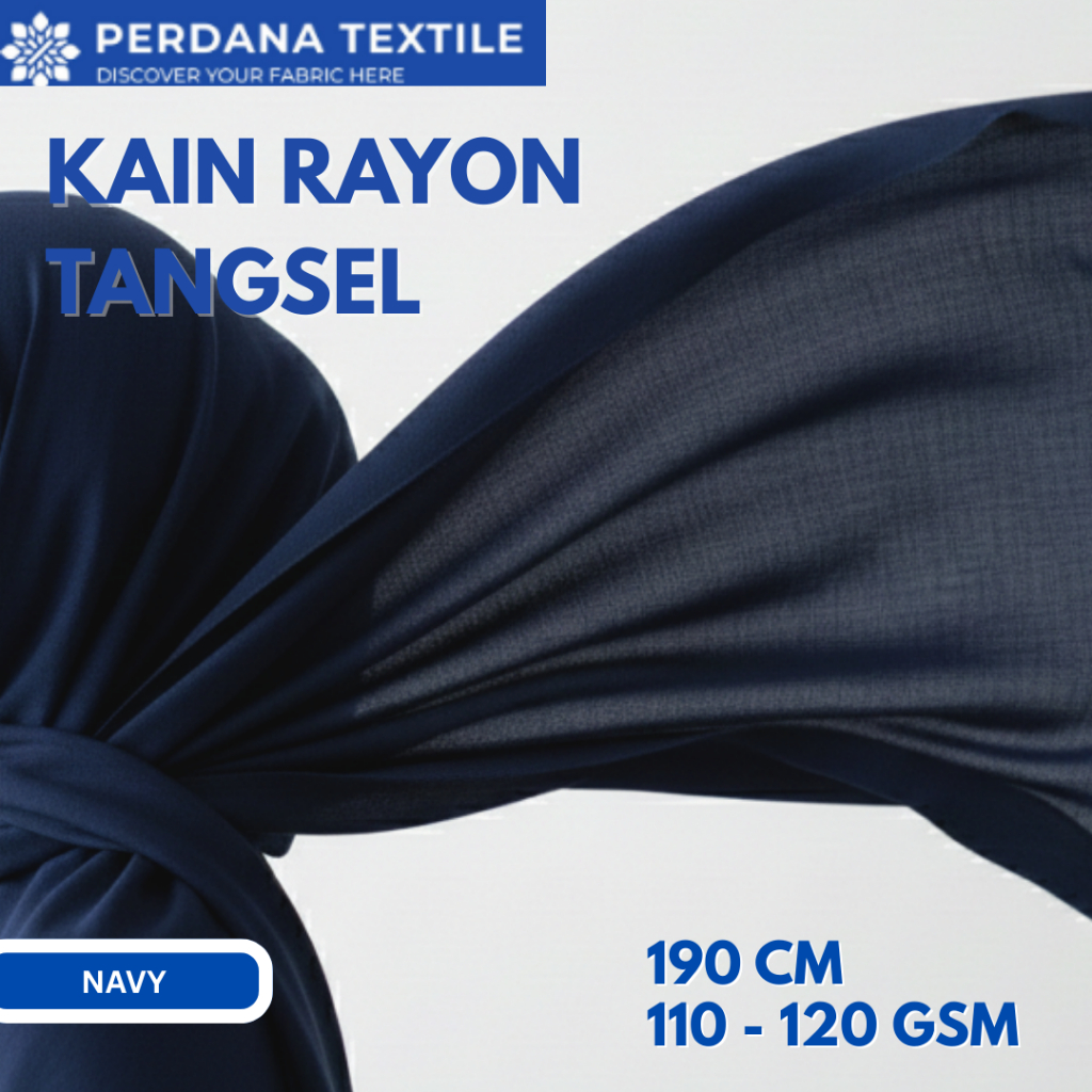 Kain Rayon Non Spandex Navy Tangsel Kain Tencel Navy Ringan Lembut Rayon Premium 1 ROLL  Perdana Tex