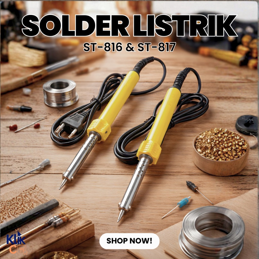 SOLDER LISTRIK TERBAIK CEPAT PANAS 40WATT-60WATT GAGANG PLASTIK