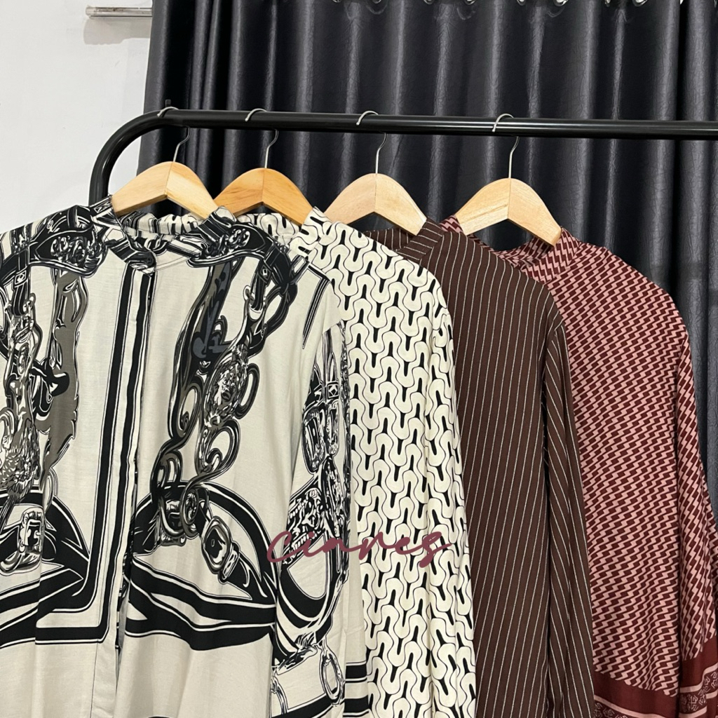 CIARES - shanghai One set wanita Rayon adem setelan celana kulot motif elegant kekinian busui friend