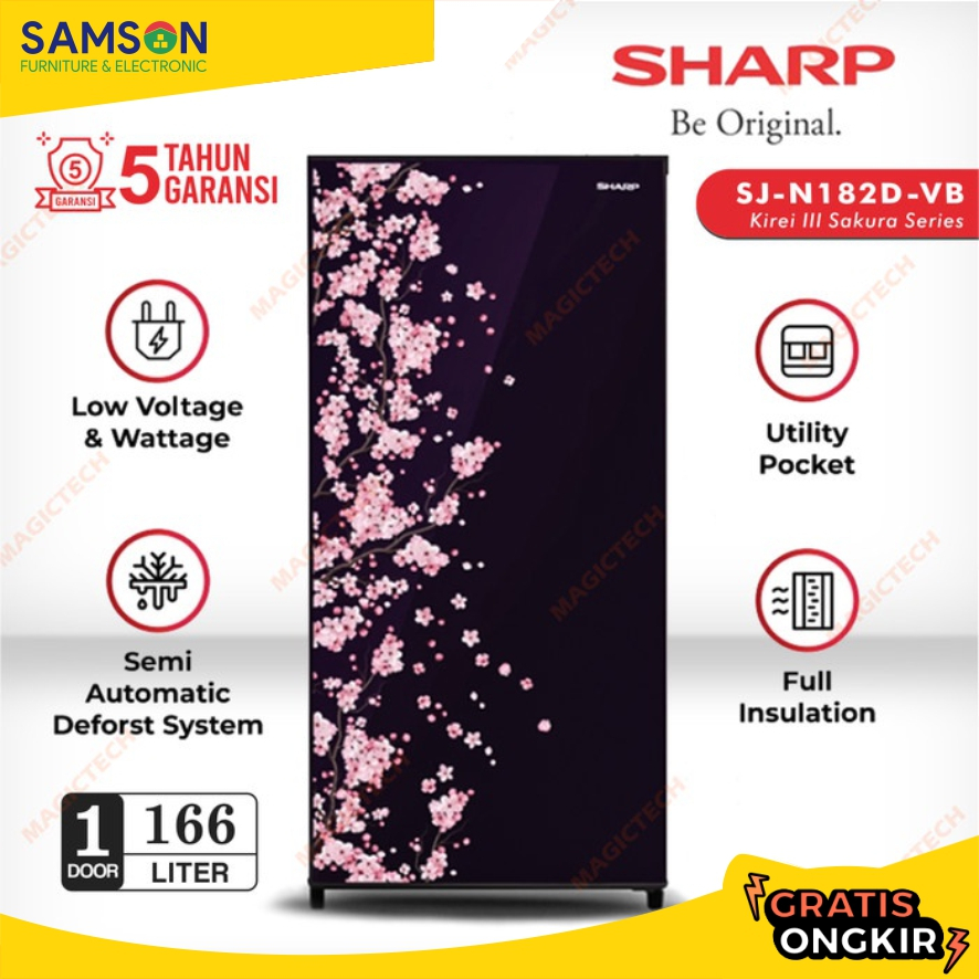 KULKAS SHARP 1 PINTU SJ-N182D-VB / SJ-N182 / SJ-182 166L - UNGU