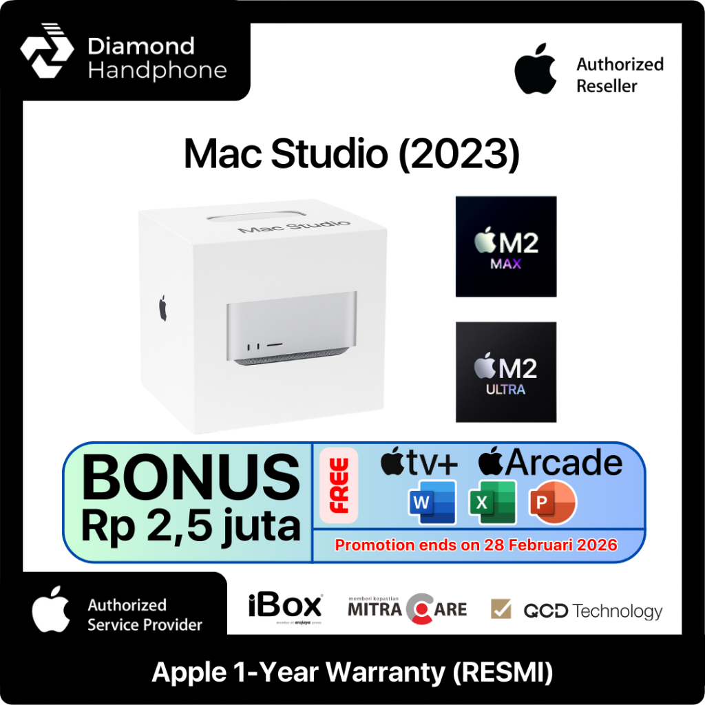 Apple Mac Studio 2023 M2 Max / M2 Ultra chip 32GB Garansi Resmi