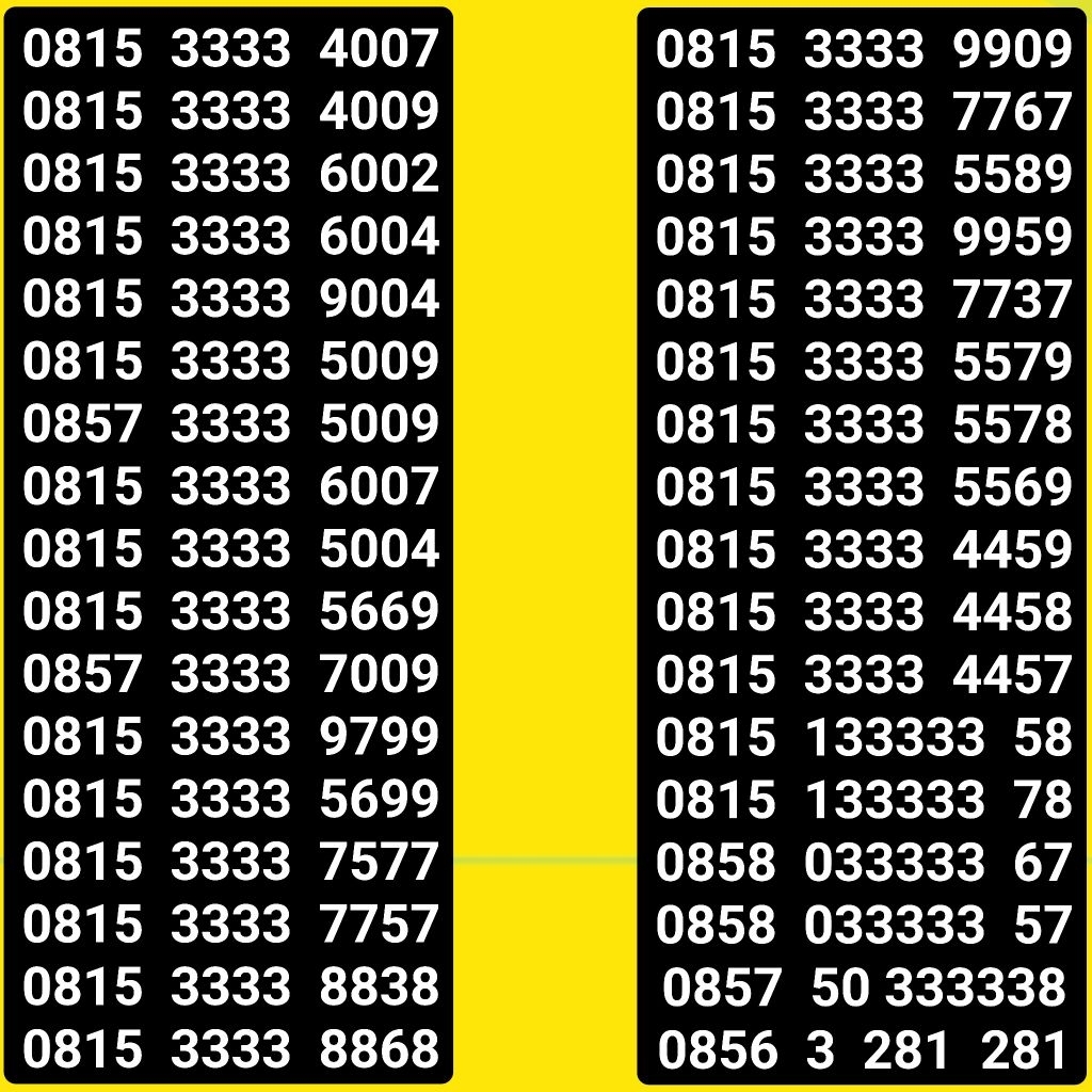 Nomor cantik Indosat Ooredoo Im3 Mentari Triple 4G 5G