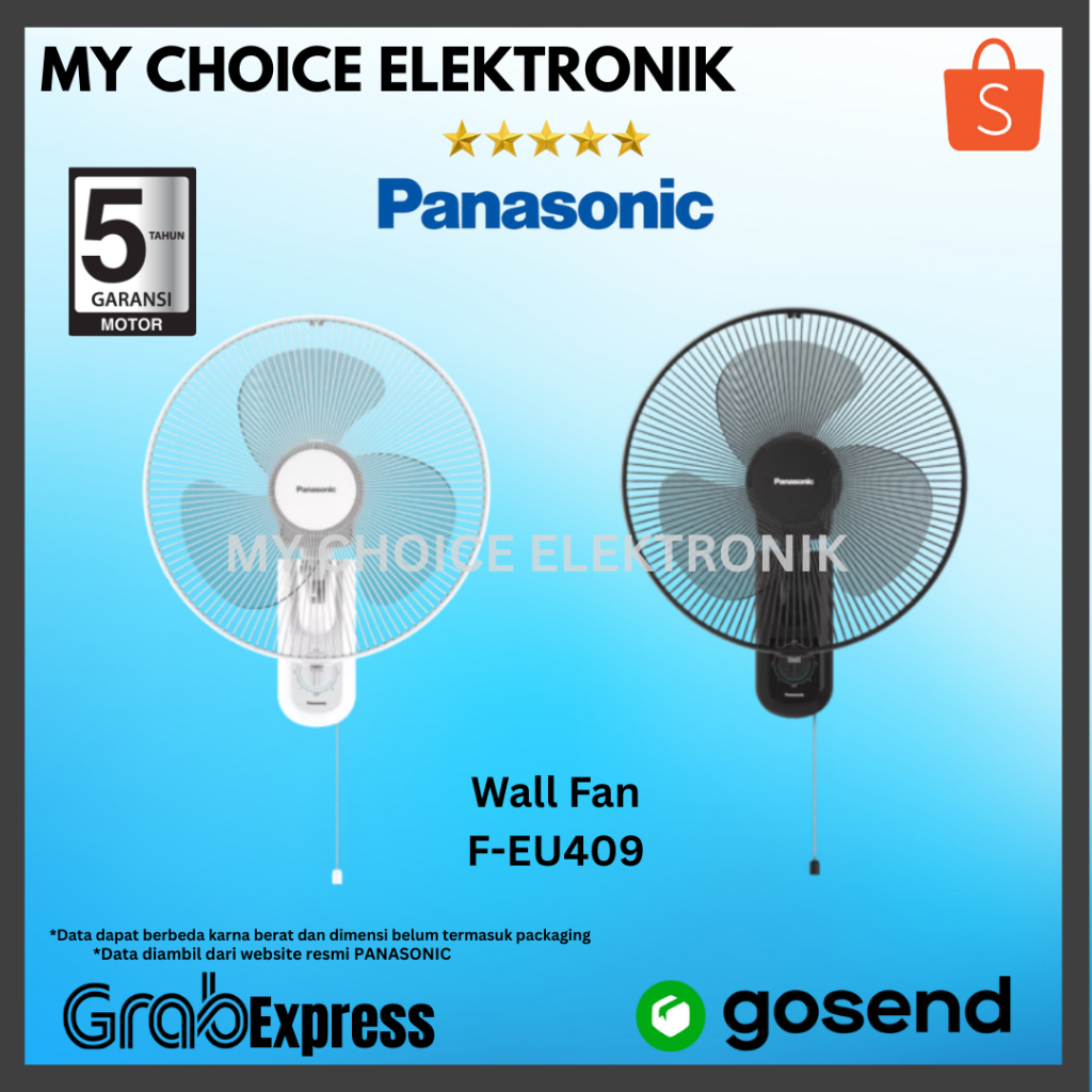 PANASONIC F-EU409 Wall Fan | F-EU409-W | F-EU409-K - 16 Inch