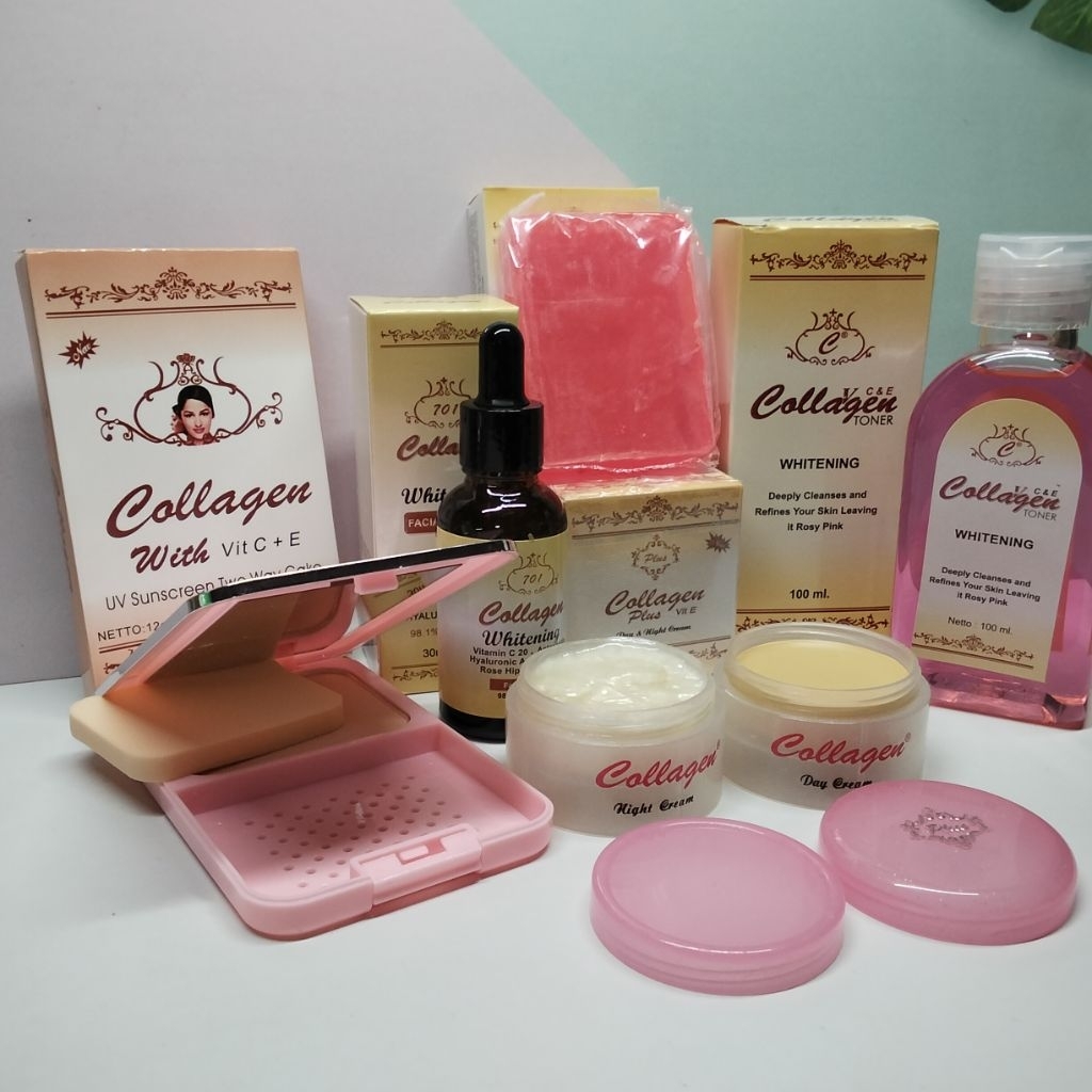 paket cream collagen 6in1 bedak