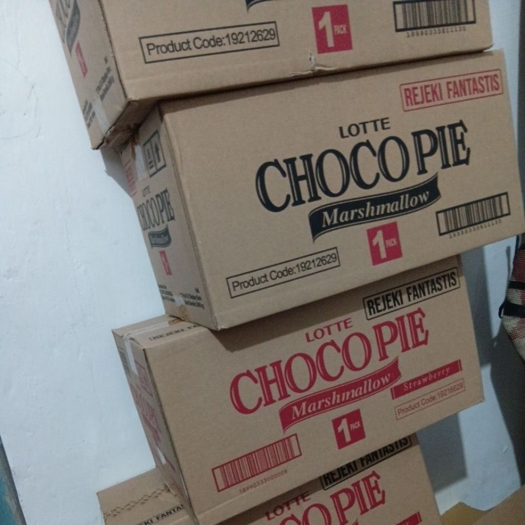 choco pie marsmallow lotte 1 dus isi 8 box