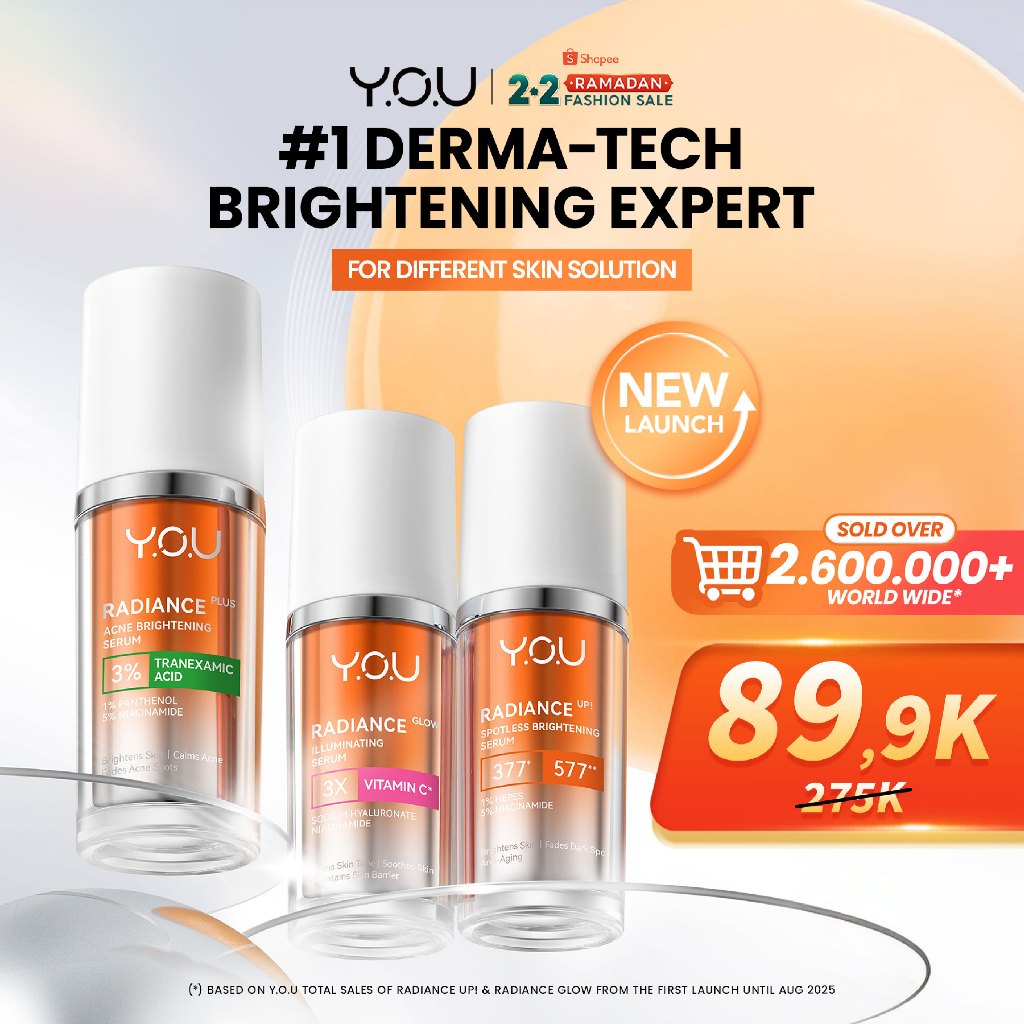 [NEW] YOU Radiance Plus Acne Brightening Serum | Tranexamic Acid | Niacinamide | Serum jerawat PIE P