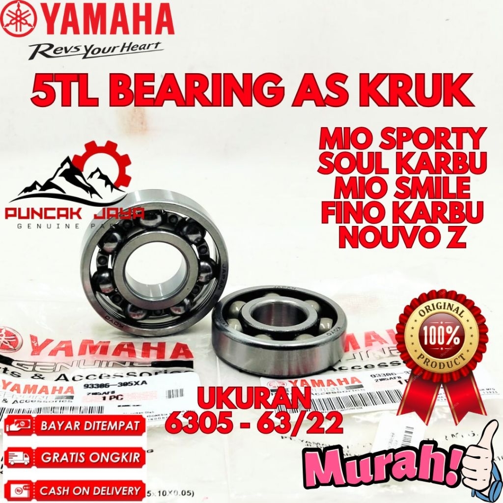 BEARING AS KRUK ORIGINAL YAMAHA KODE 5TL, BEARING AS KRUK MIO SPORTY, BEARING AS KRUK SOUL KARBU, BE