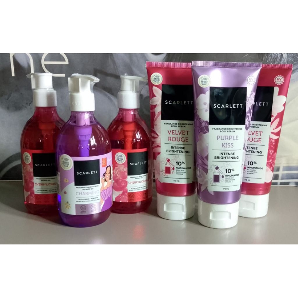 Scarlett Fragrance Brightening Body Serum and stuff from hearts2hearts