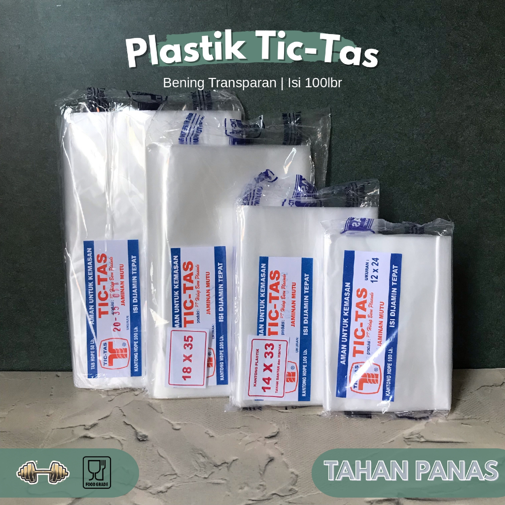 [PACK] Kantong Plastik Tic-Tas HDPE Tahan Panas / Plastik Food Grade 1/2kg 1kg 1,5kg 2kg