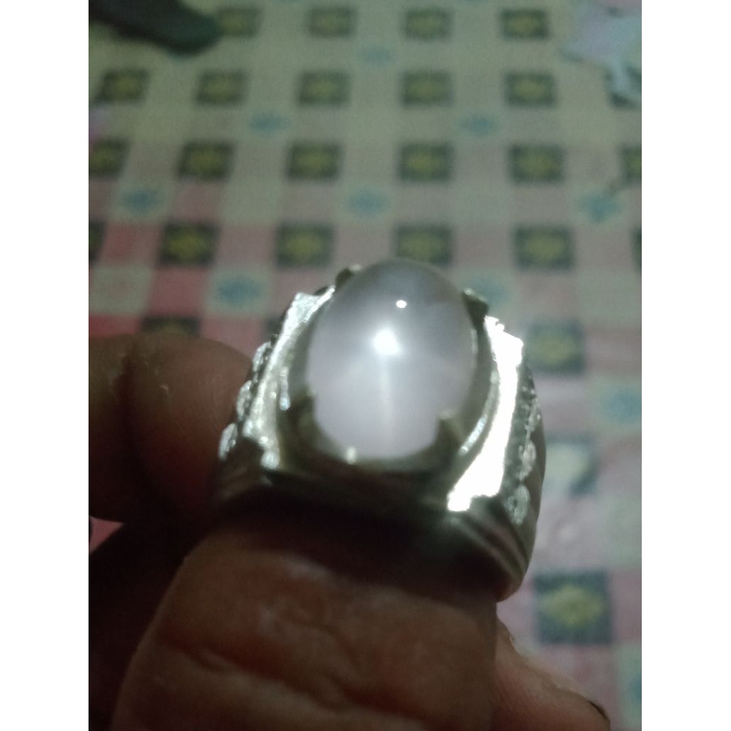 Cincin natural star rose Quartz