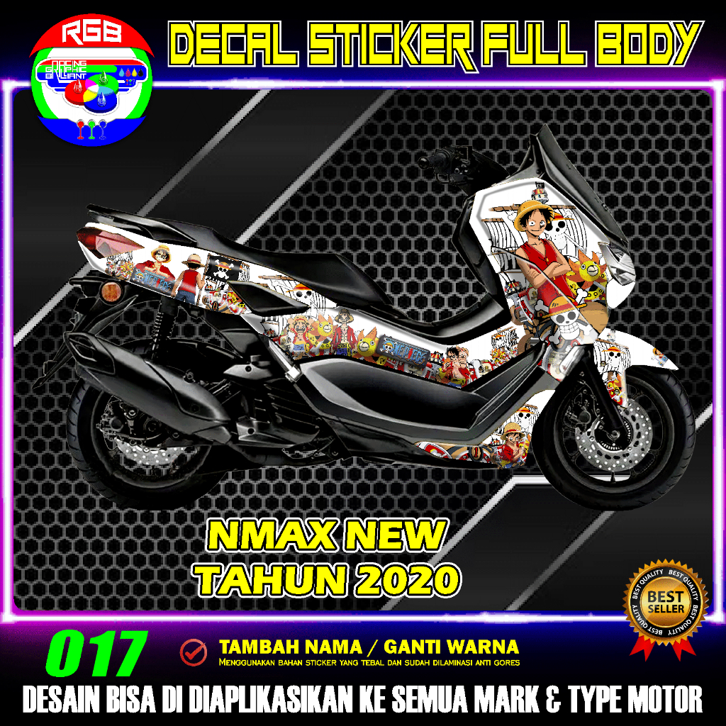DECAL STICKER YAMAHA NMAX NEW 2020 FACELIFT FULLBODY CUSTOM DESAIN ONE PIECE - RGB 017