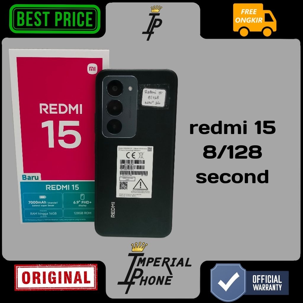redmi 15 8/128 second