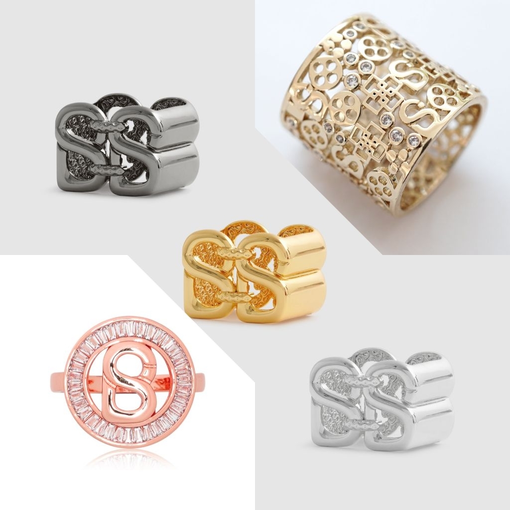 [New] Button_scarves Ring Brooch Deux, Monogram Craved, Autograph, Round brooch