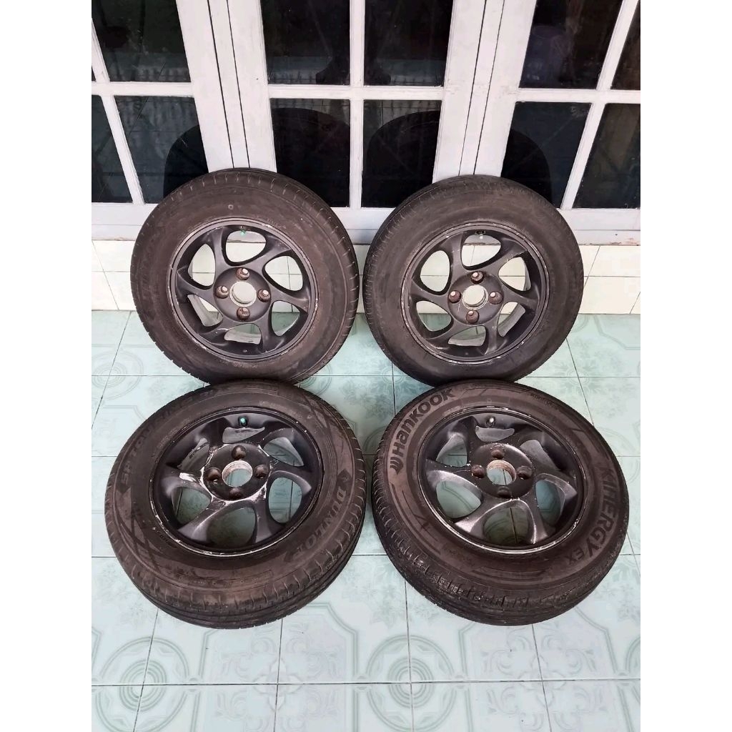 velg racing R15 4×114 satu set 4 pcs cocok untuk kijang super, kapsul, futura t120ss, panther kotak