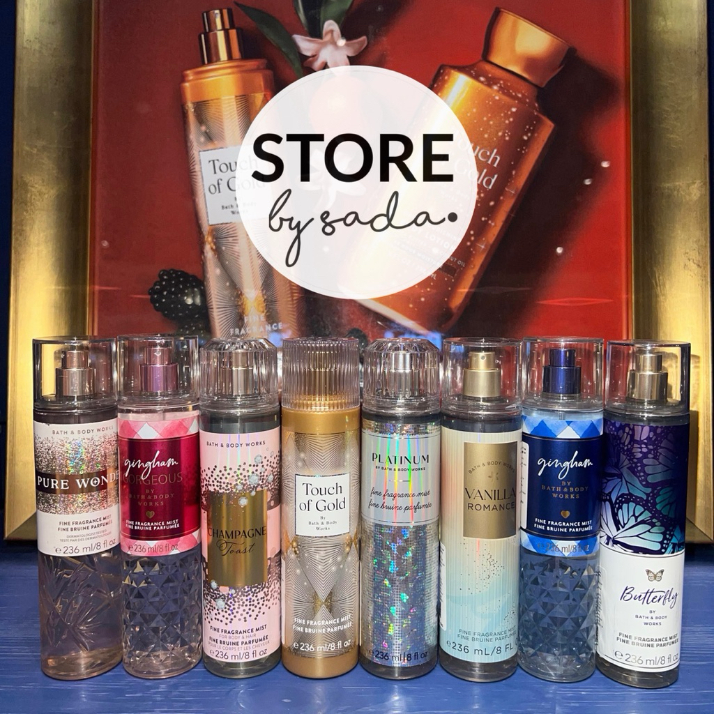 BBW BODY MIST FULL SIZE - In The Stars/ Gingham Glow/ Vanilla Romance/ Pure Wonder/ Dream Bright/ You're The One/ Rose/ Touch Of Gold / Dark Velvet/ Toast/ Into The Night/ Dressed In White/ Chasing Fireflies/ Brightest Bloom no