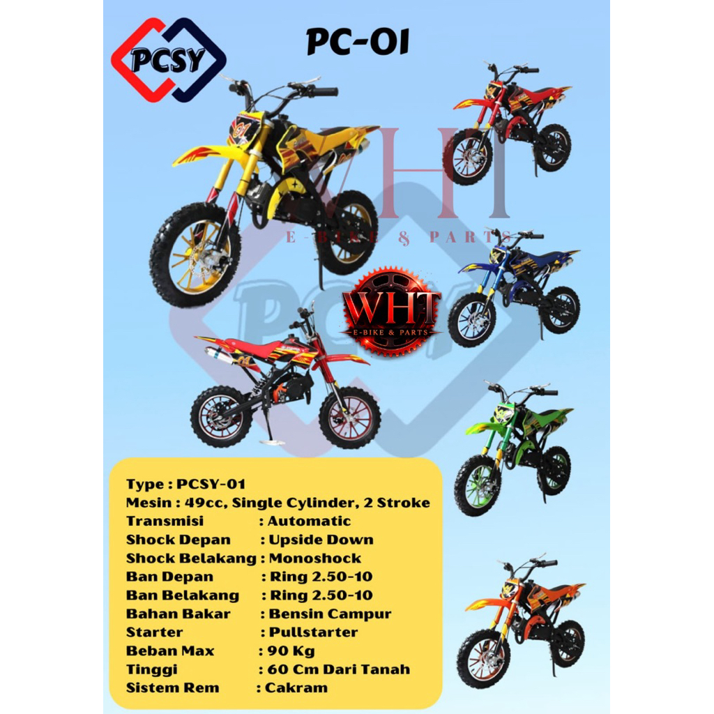 TERBARU MOTOR MINI 50cc 2tak PCSY-01, PCSY KBD & PCSY-46