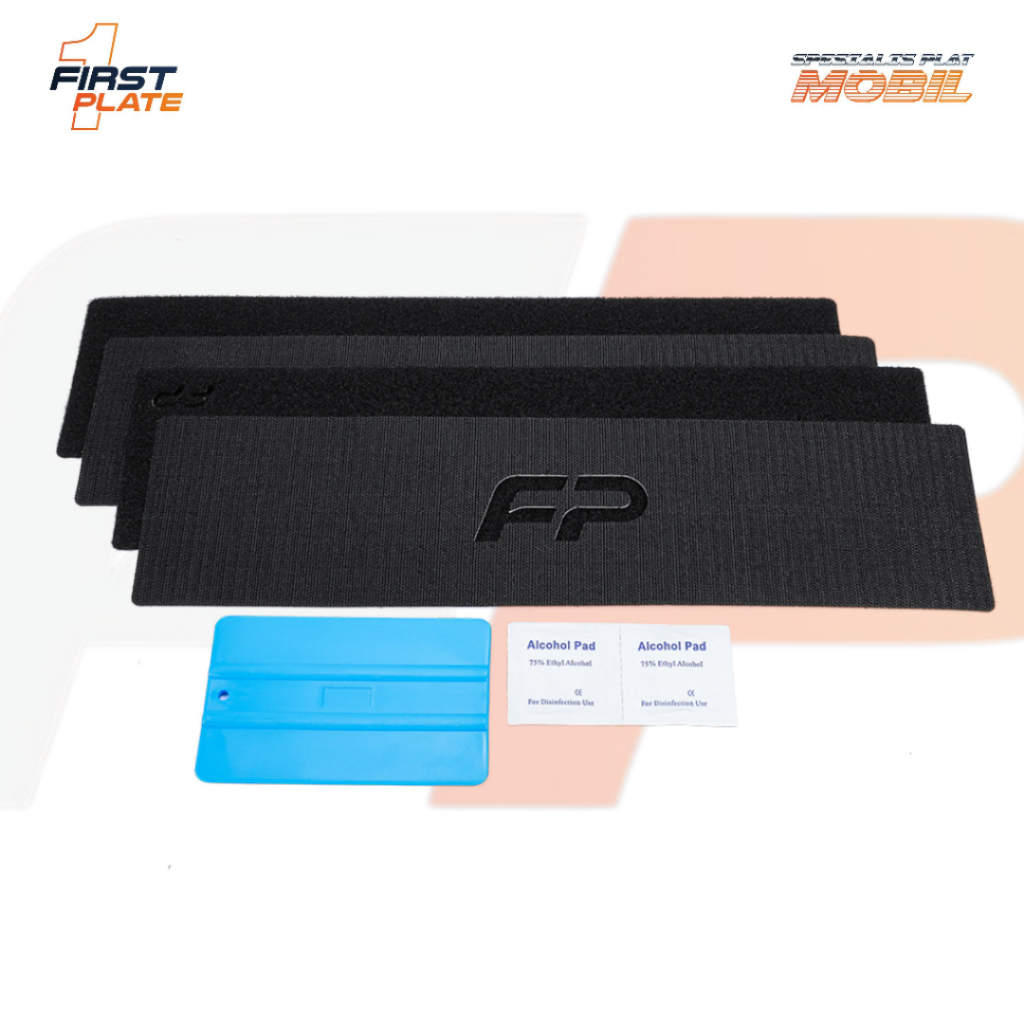 Frameless Aksesoris Bracket Dudukan Plat Nomor Mobil Tanpa Frame Bingkai Hitam Acrylic - Firstplate