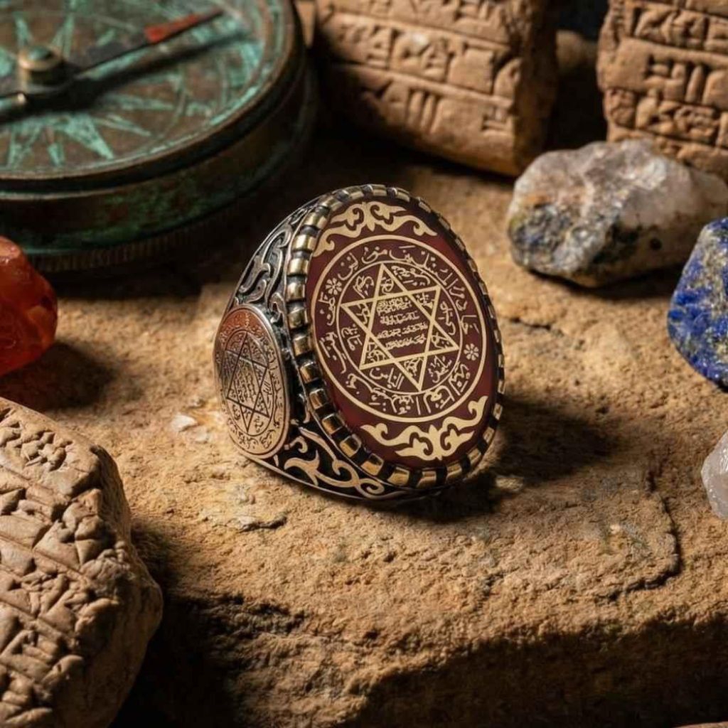 Cincin Perak Osmanli / Cincin Lambang Bintang Nabi Sulaiman Turki Silver 925