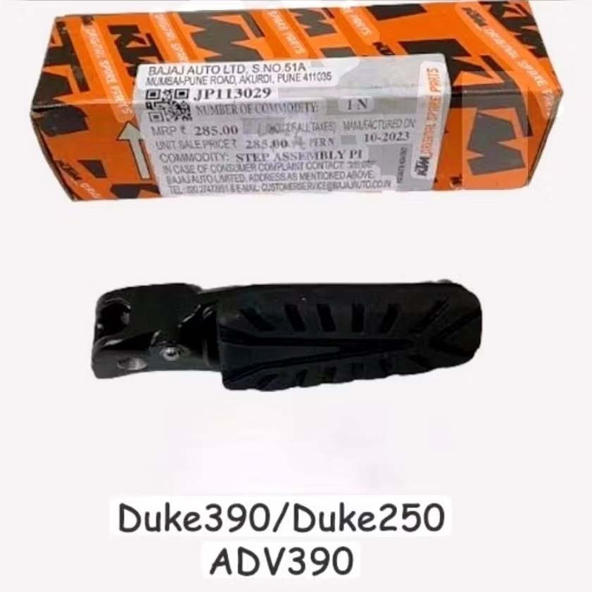 FOOT STEP KTM DUKE RC ADV 200 250 390 FOOT STEP ASSEMBLY PILLION LH KTM ORIGINAL