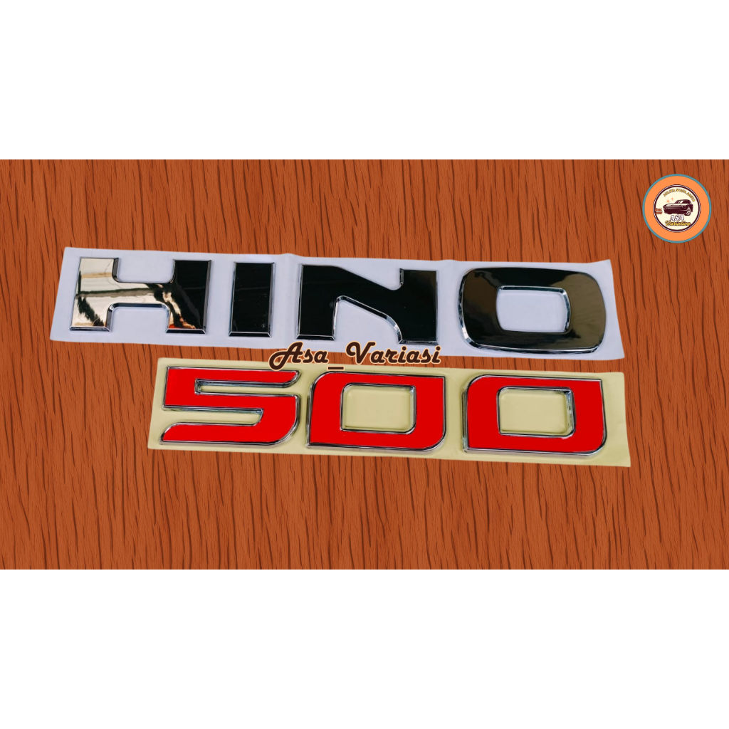Emblem Hino 500 timbul chrome / emblem tulisan hino 500 sudah ada prekatnya / Logo hino 500 / emblem