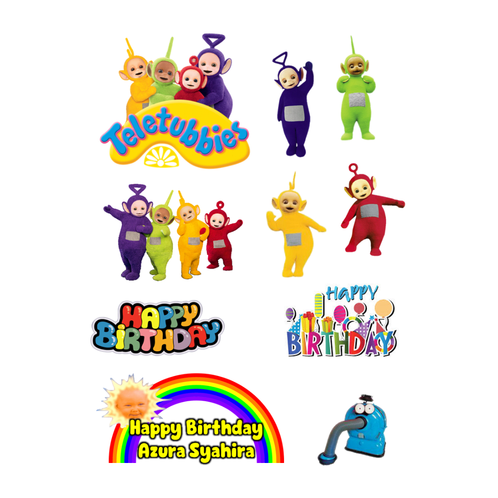 Topper TELETUBBIES Custom Nama | Topper TELETUBBIES | TELETUBBIES Topper Birthday