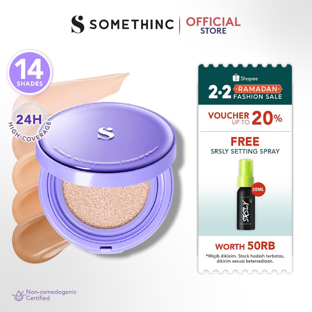 SOMETHINC COVERBLUR Pro Filter Breathable Cushion SPF 40 PA++++  - Seamless Cushion Dengan High Cove