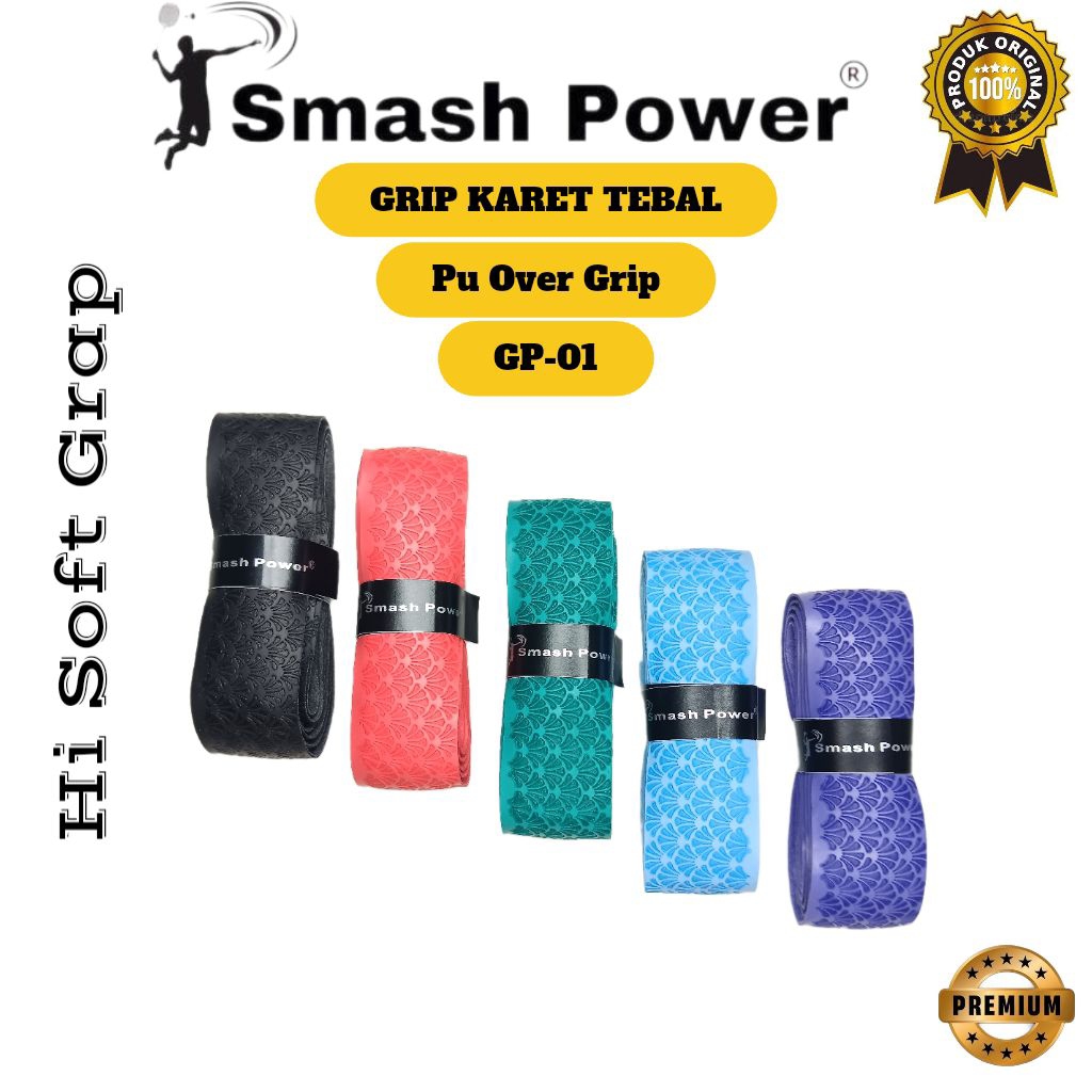 GRIP RAKET BADMINTON TEBAL SMASH POWER GP-01 ORIGINAL/GRIP KARET BADMINTON/GRIP RAKET TENIS