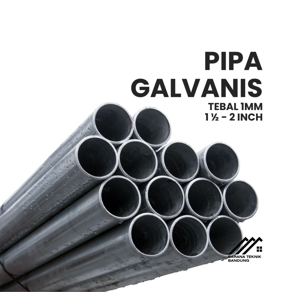 Besi Pipa Galvanis Anti Karat Panjang 2 Meter Tebal 1mm Diameter 2 Inch