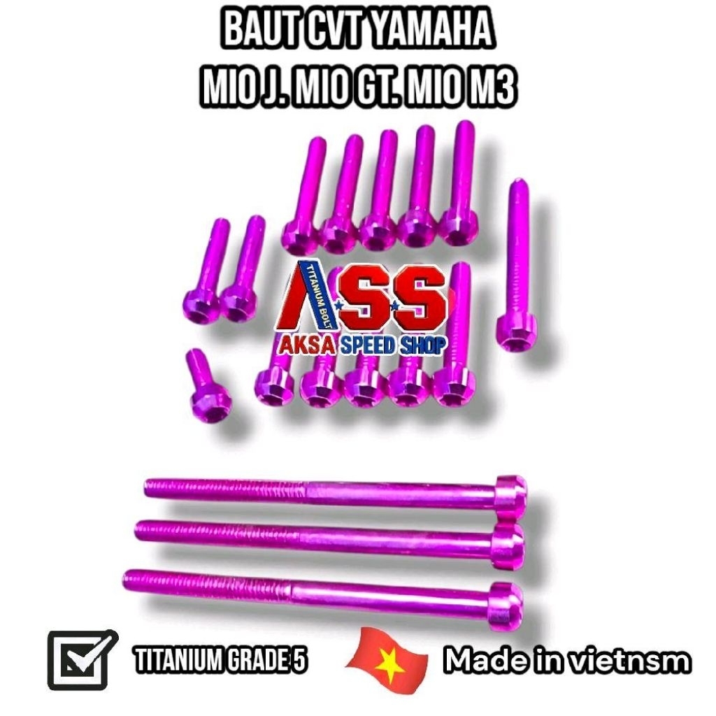 Baut Cvt Yamaha Mio J Mio M3 Mio Gt 17 Pcs Titanium Grade 5