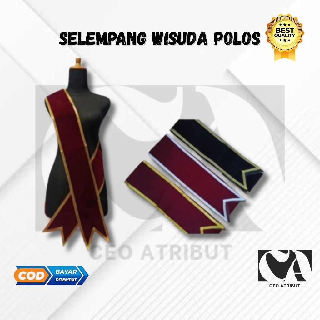 Selempang Wisuda  Polos | Selempang Polos | Selempang Beludru | Selempang Wisuda Tanpa bordir | Sele